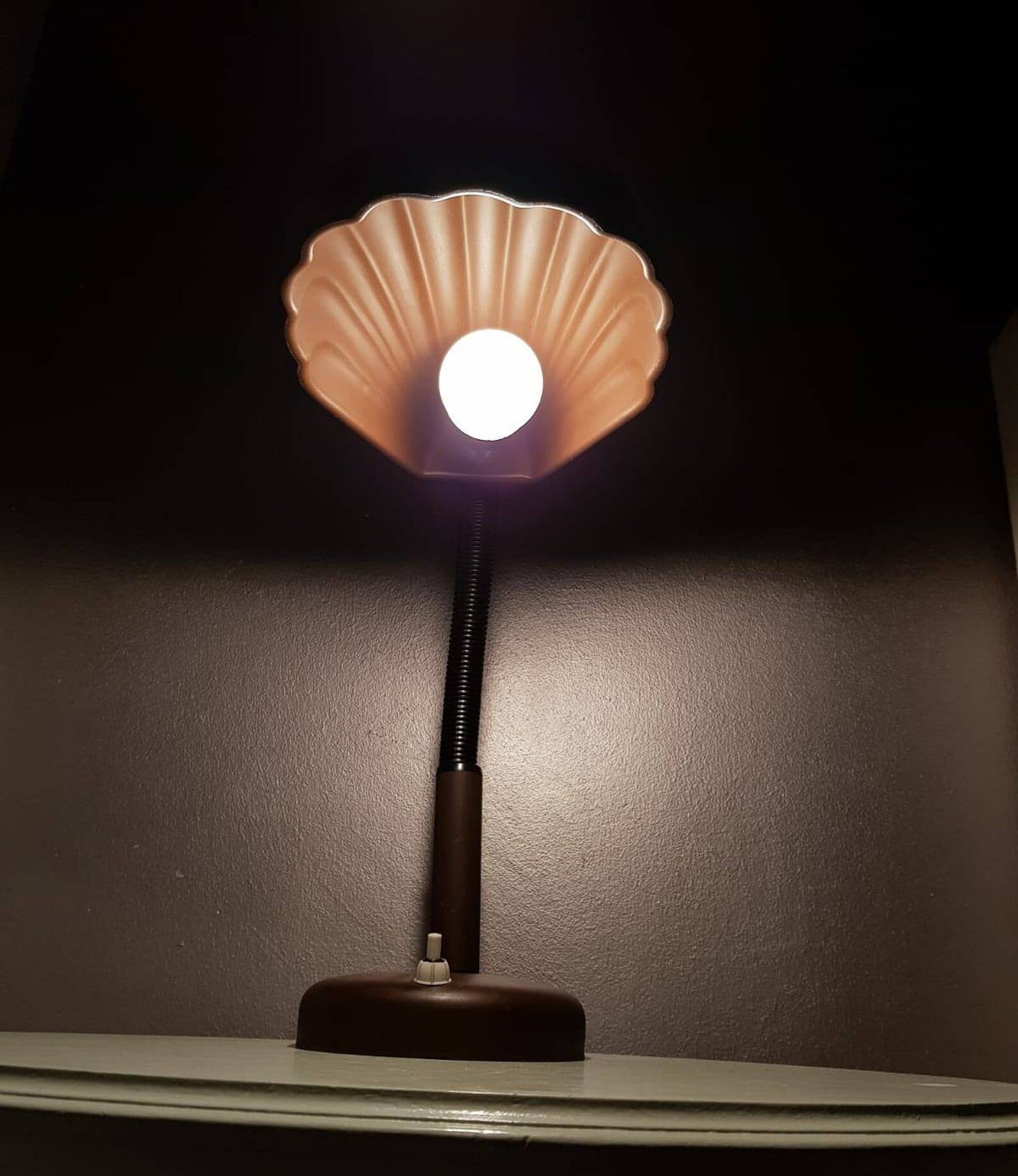 Vintage desk lamp in 1970s brown metal shell