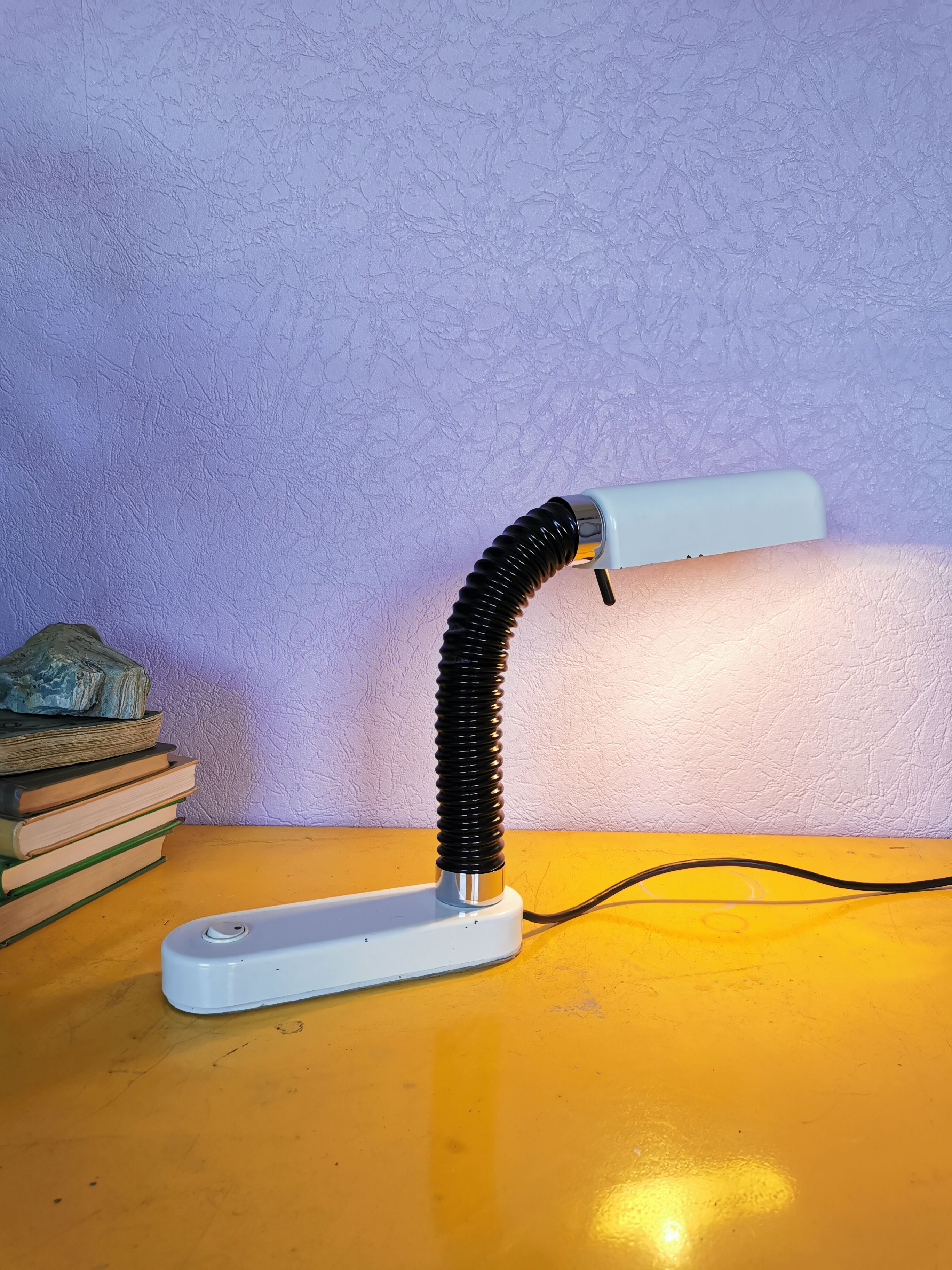 Flexible and adjustable lamp lacquered brass, 1970