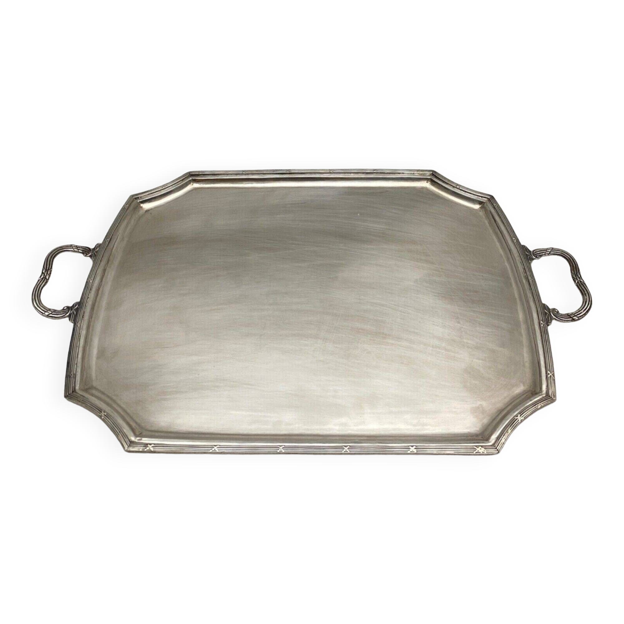 Large 19th century Louis XVI style silver metal tray