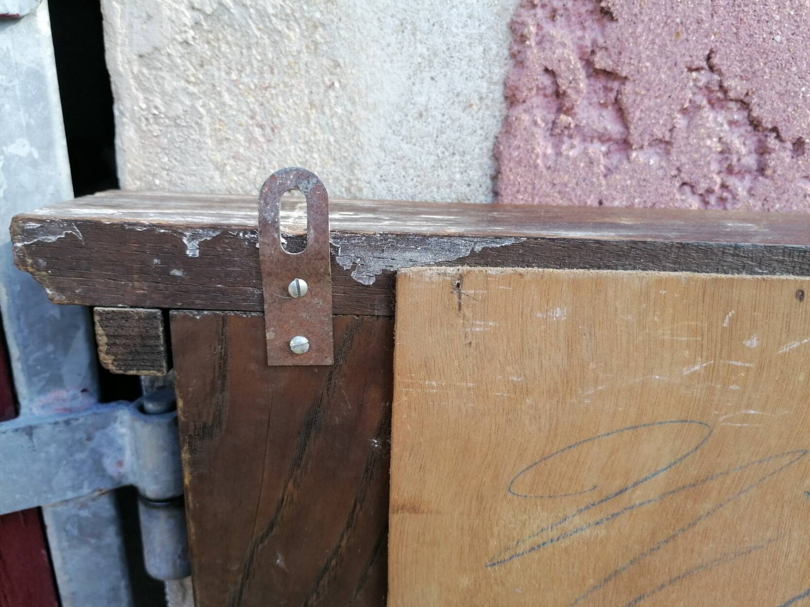 Rustic and Gothic beveled mirror