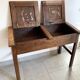 Adult desk double school vintage 50s-60s solid wood