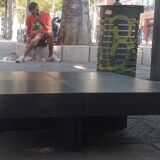 Black white invisible retractable Japanese table