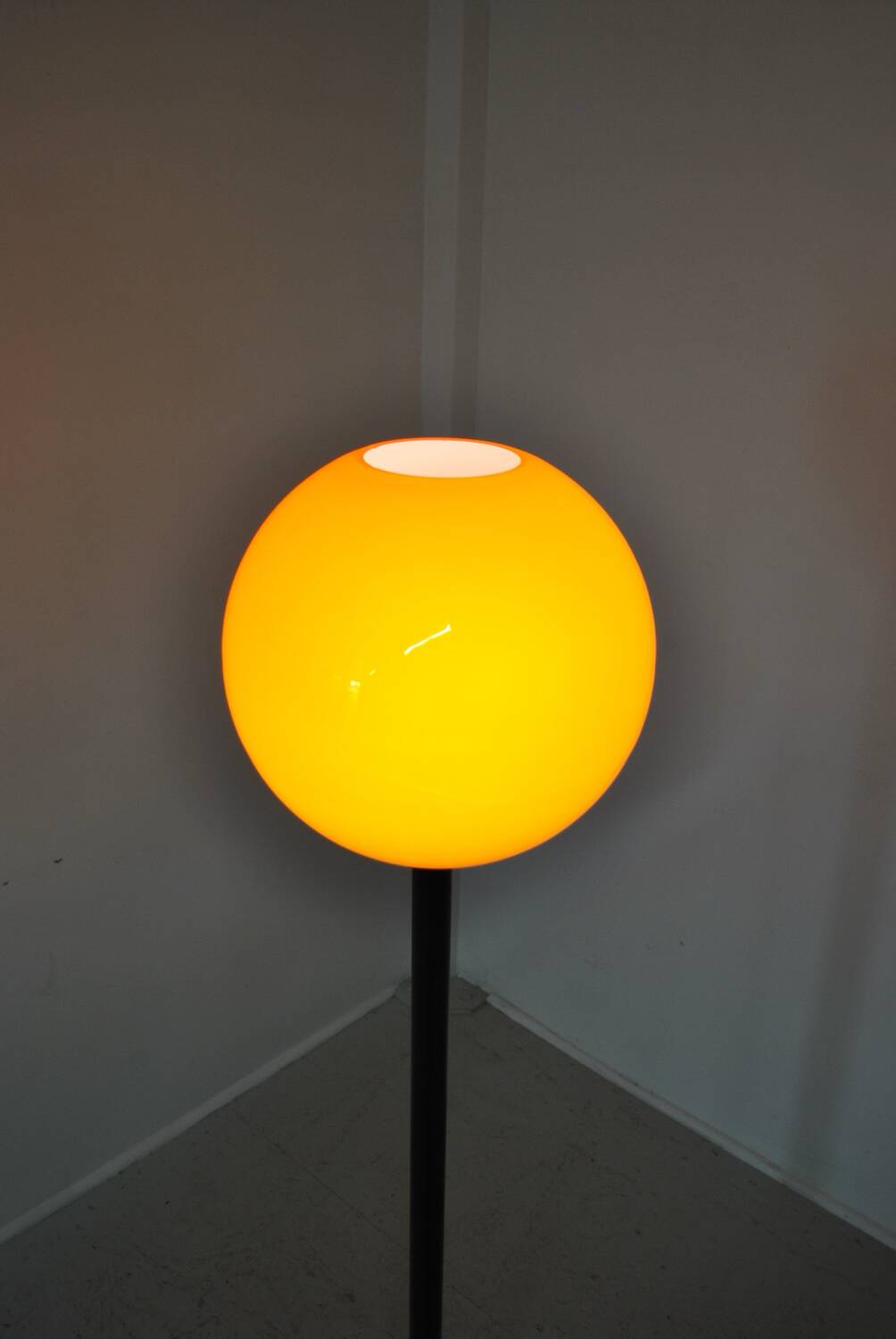 Orange globe floor lamp 1970