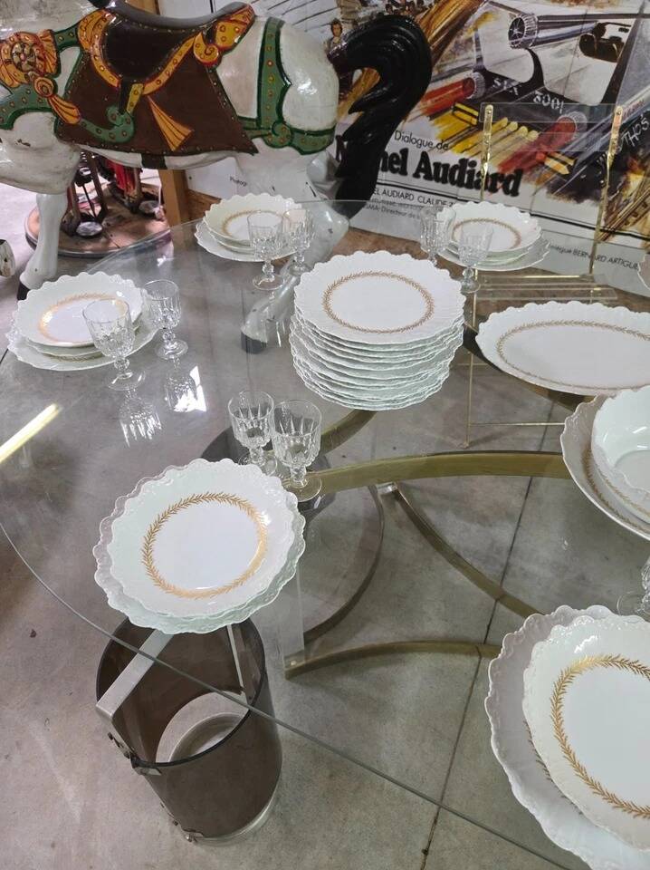 Important porcelain table service from Limoges, Raynaud manufacture.