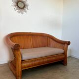 Old 2-seater rattan sofa Italian design from the 70s vintage