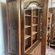 Large antique two-body library in solid oak – 3 glass doors