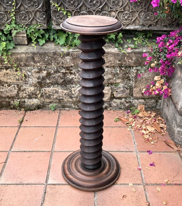 Old wooden console column