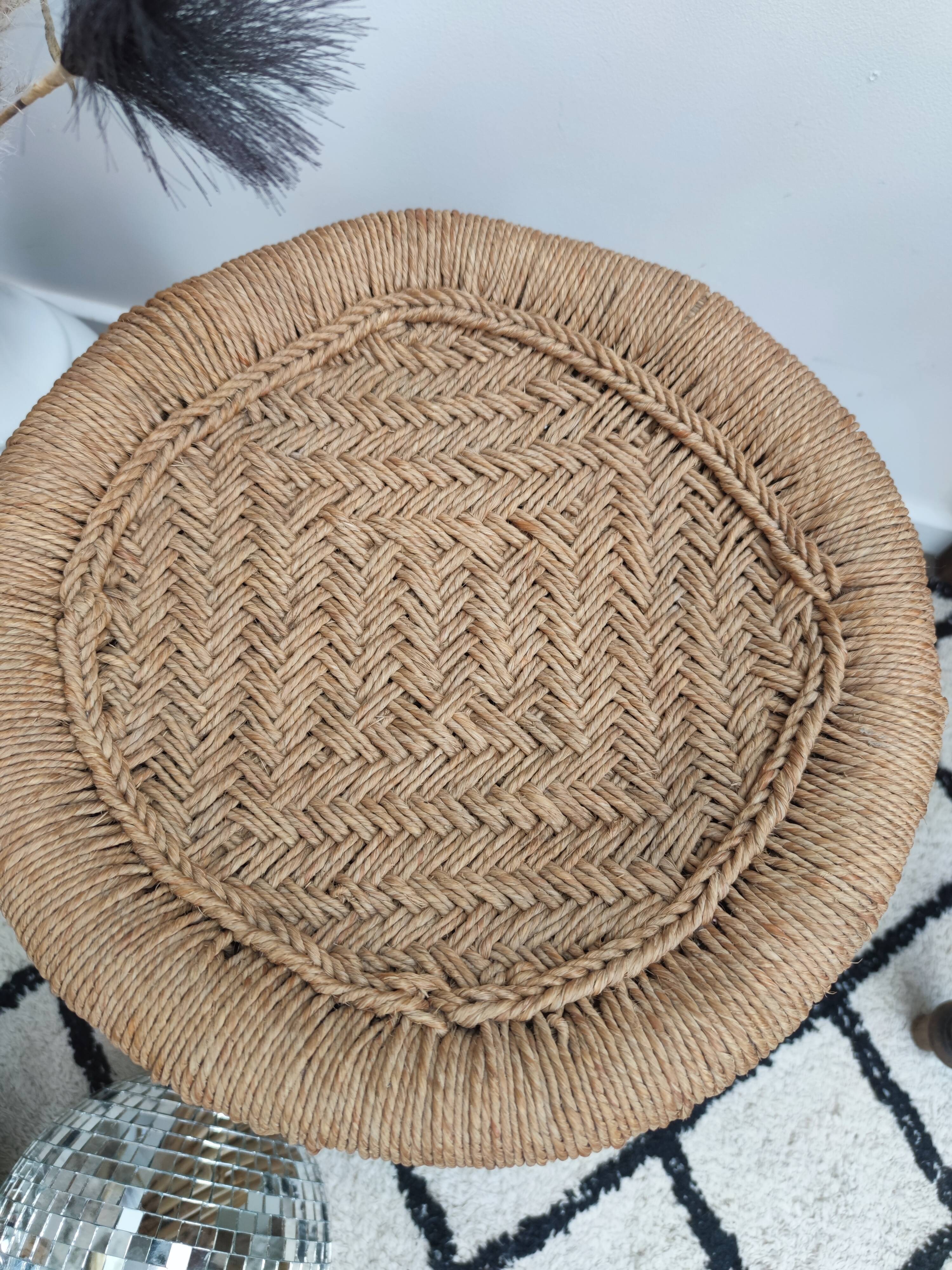 Bamboo pouf and rope