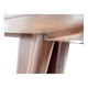 Dining table with a wooden frame and tinted glass top.