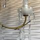 Vintage metal and crystal pendant chandelier, early 20th century.