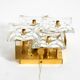 1960s Kinkeldey crystal glass and brass wall lamp in mint condition