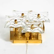 1960s Kinkeldey crystal glass and brass wall lamp in mint condition