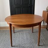 Table ronde extensible en bois de teck Scandinave signée, Danemark 1960