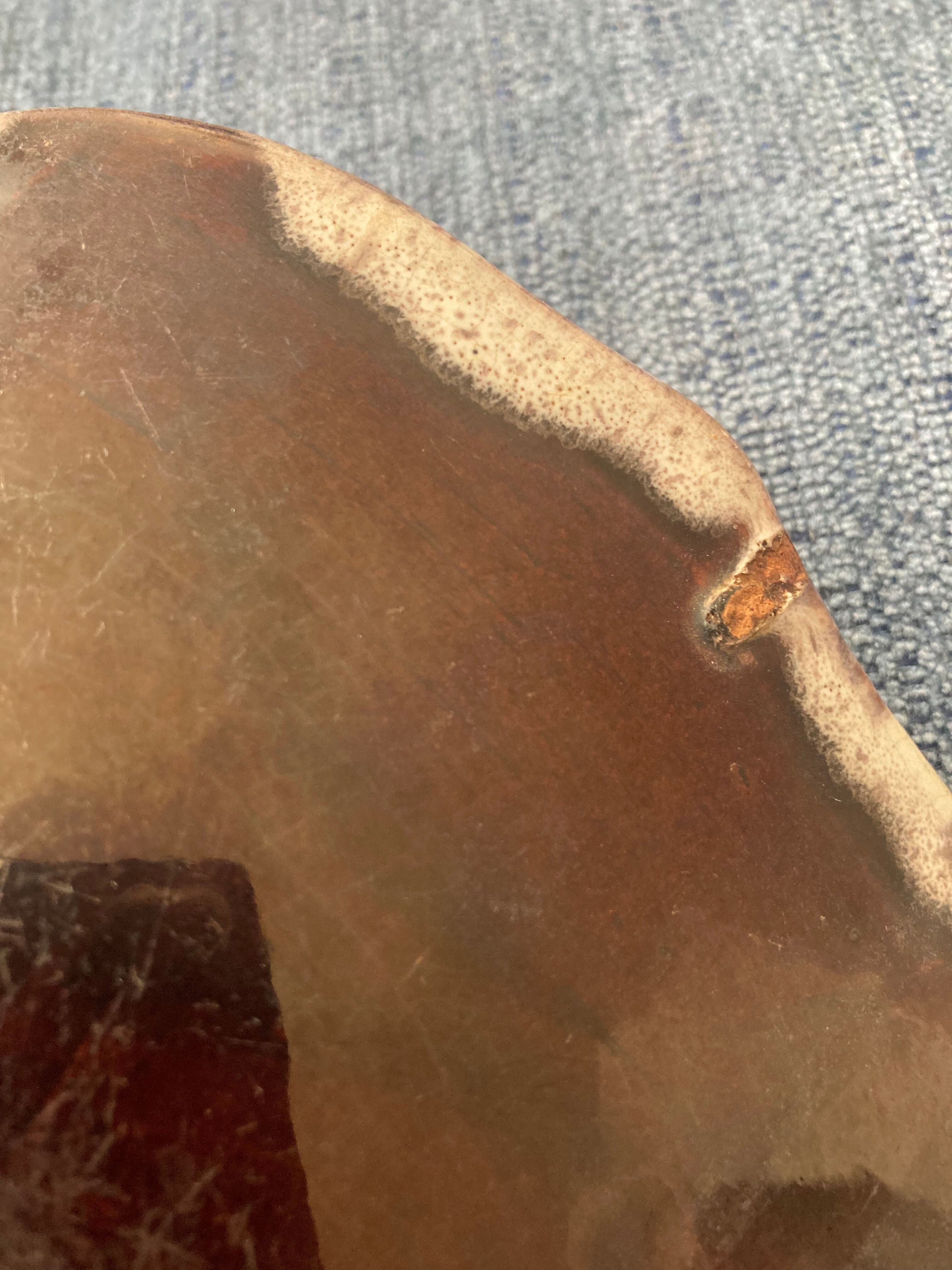 Brown ass earthenware dish Forges Les Eaux, early 19th century