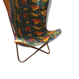 Chaise papillon coton et métal