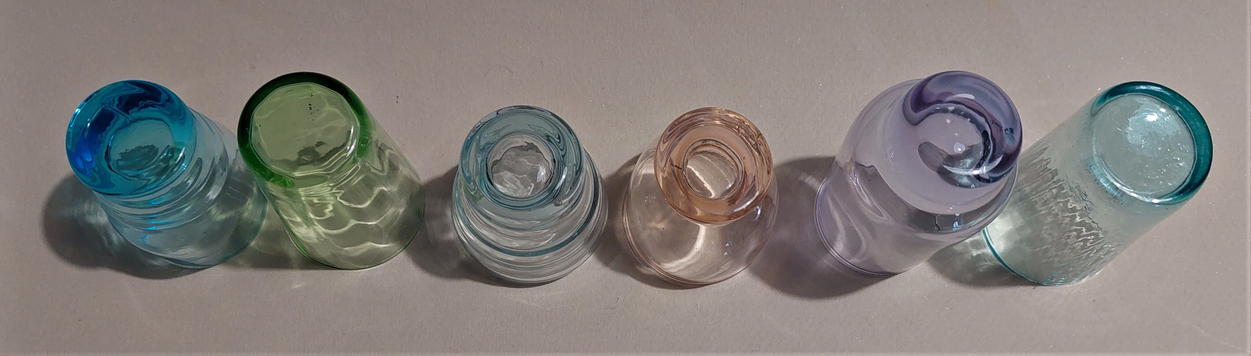 Vintage shooter shot glasses series of six assorted colors