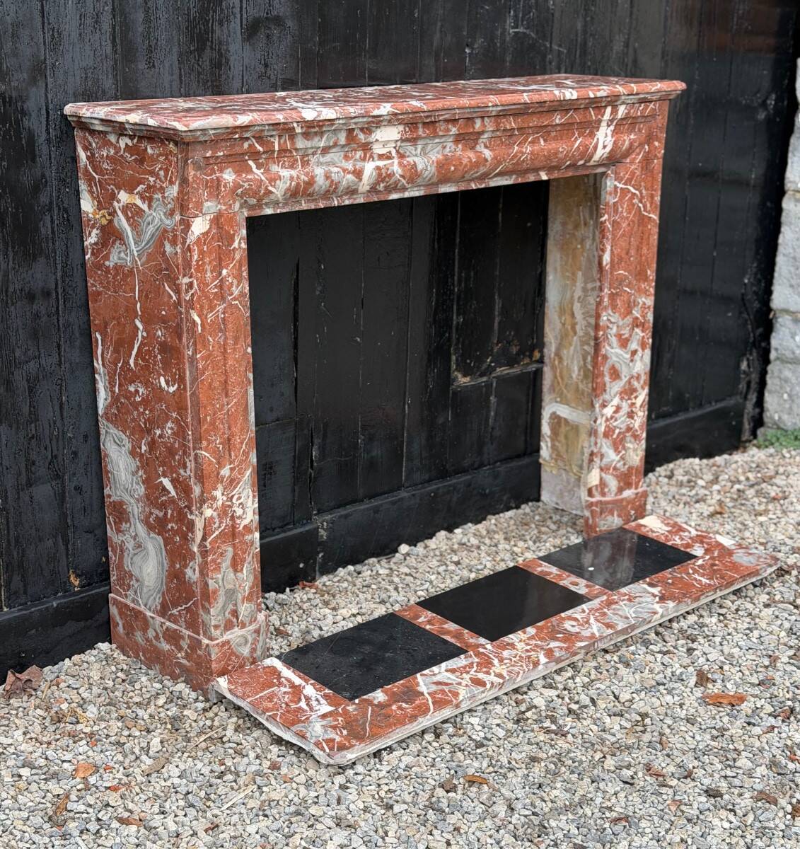 Louis XIV style fireplace in Rance marble, circa 1880.