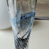 Dorotheenhütte designer vase. Blown glass with smoke swirls/volutes.