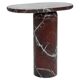 "Bold" side table in Rosso Levanto marble