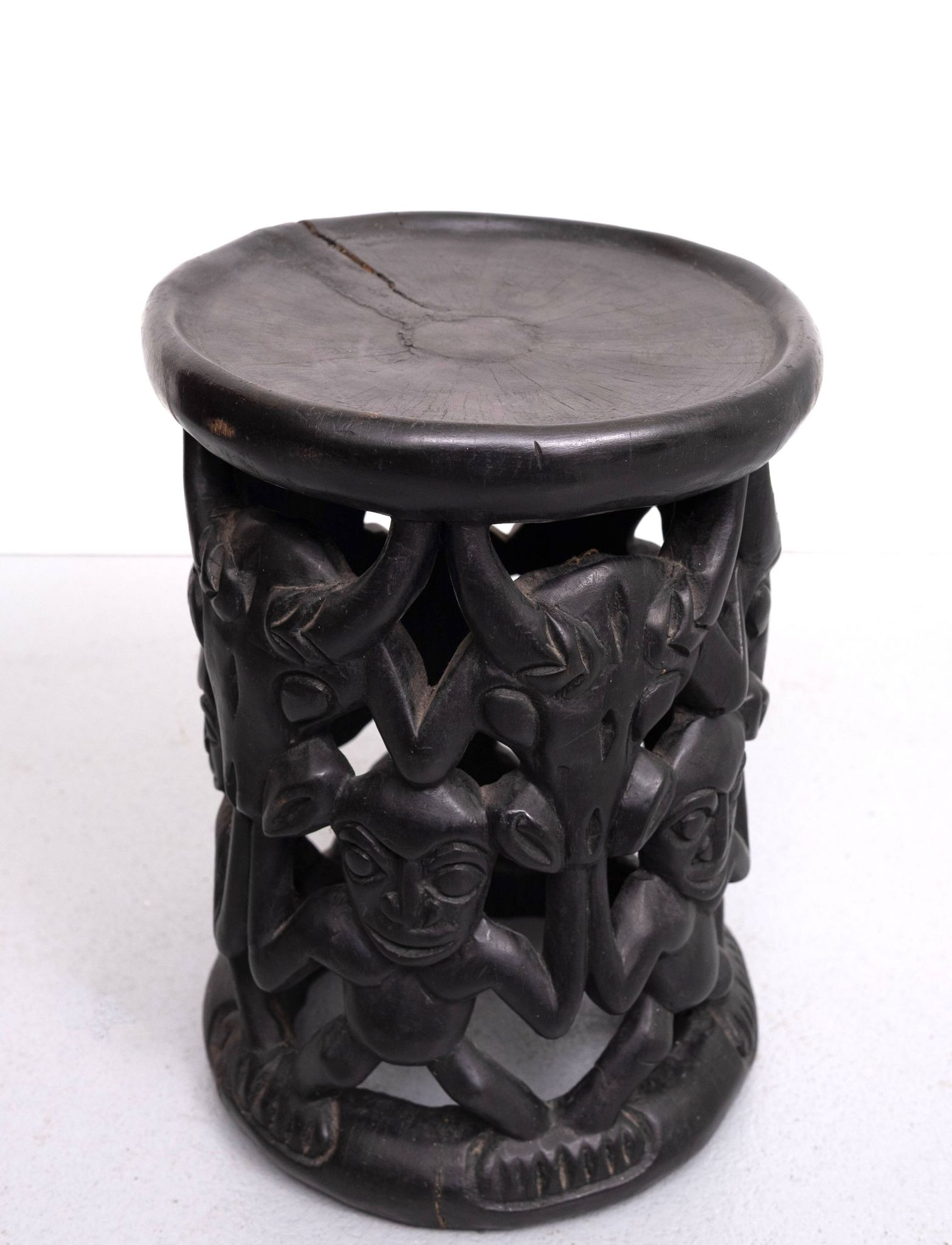 African tribal stool amileke, Cameroon Africa, 1950's