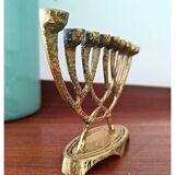 Bougeoir vintage en laiton wainberg m8534 israel menora 9