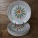 Set of 6 vintage flat plates with hand-painted flower pattern