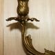 Pair of antique French wall sconces, gilded and bronzed, from the 1920s.