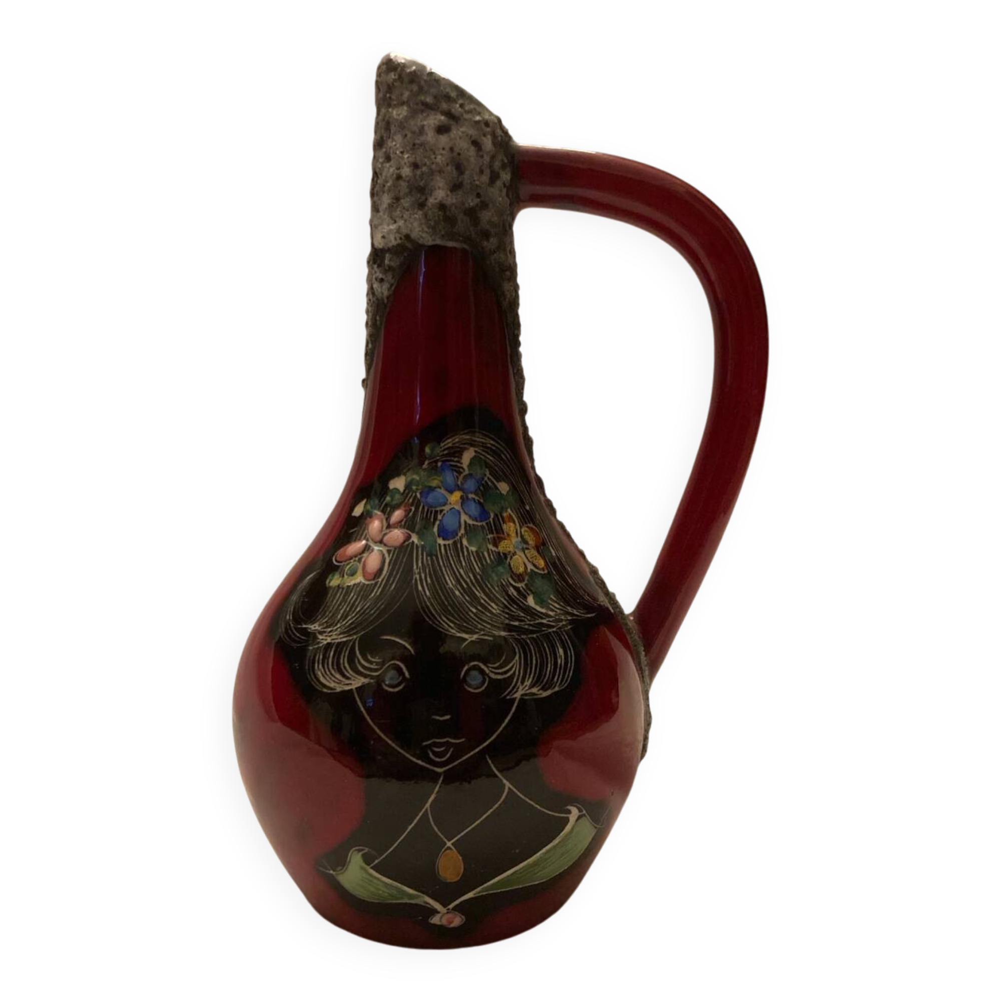 Vase décoratif en pierre de lave vintage