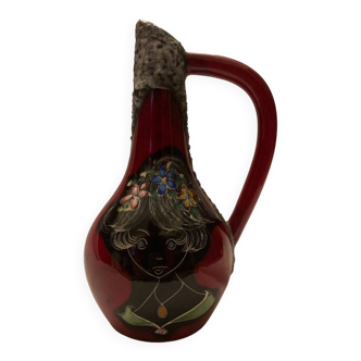 Small vintage decorative vase made of lava stone.