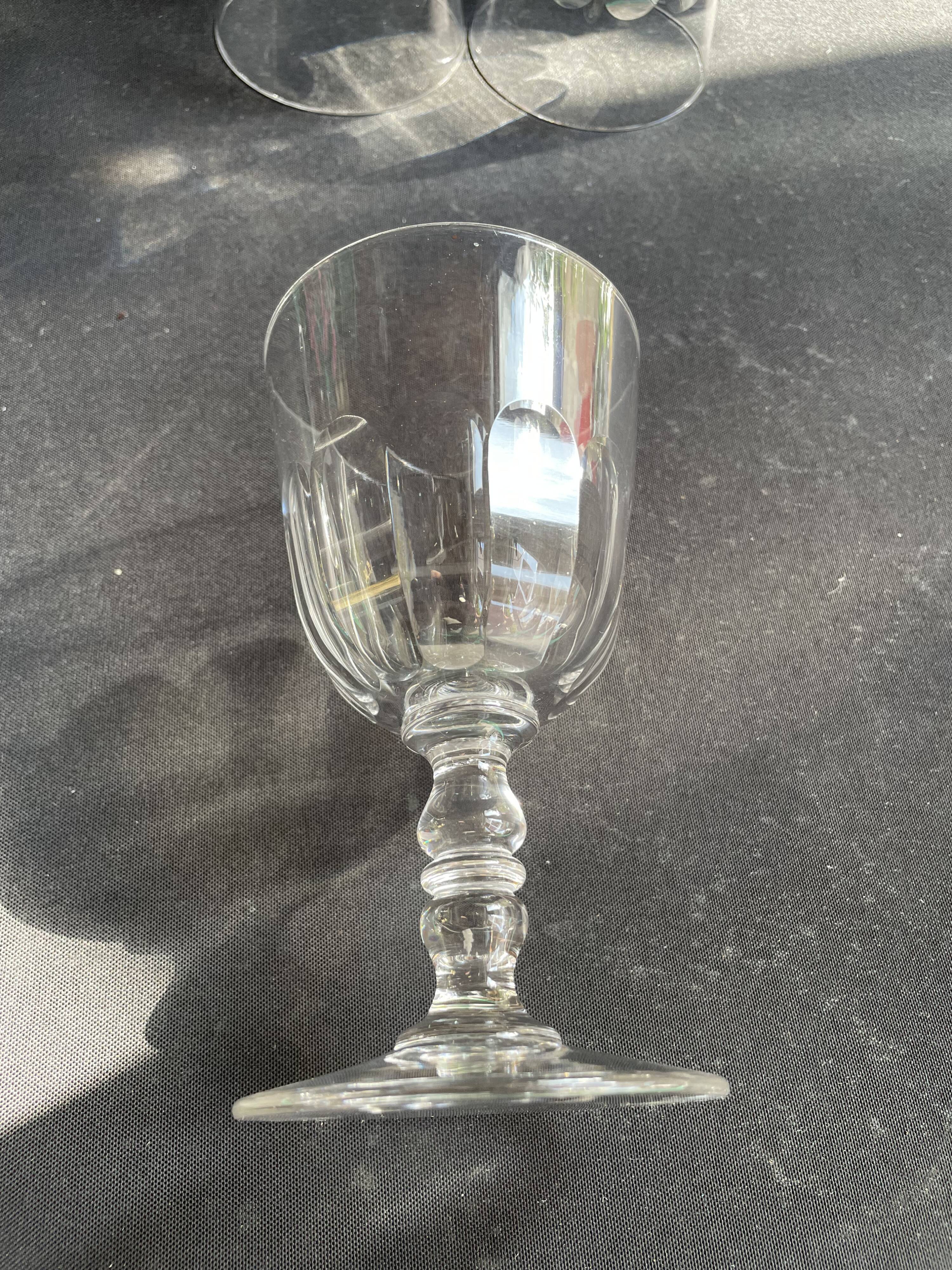 6 verres à eau Baccarat, modèle "Clermont", XIXème