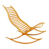 Fauteuil à bascule sculptural Wishbone des années 1960 en chêne par Robin Williams