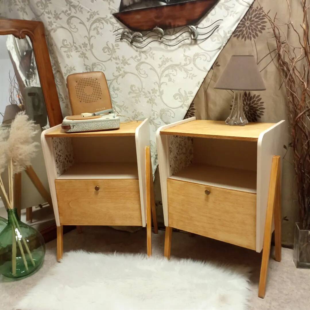 Pair of vintage bedside tables