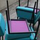 4 designer chairs, vintage 1962 (reupholstered) in the style of Pierre Guariche.