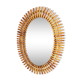 Mid century italian bamboo mirror, 1960s