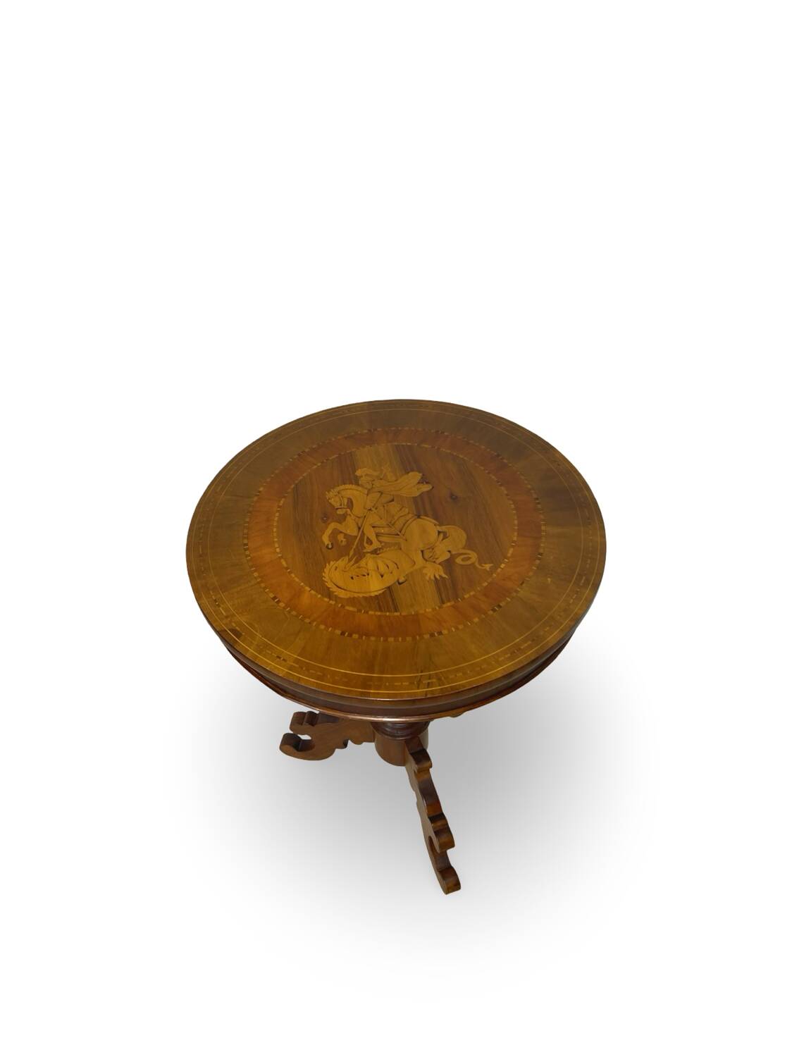 an antique Italian Sorrento occasional table top, from the 19th