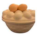 Trompe i'oeil ceramic slip egg box