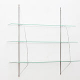 Wall rack 'sail' in chrome and glass