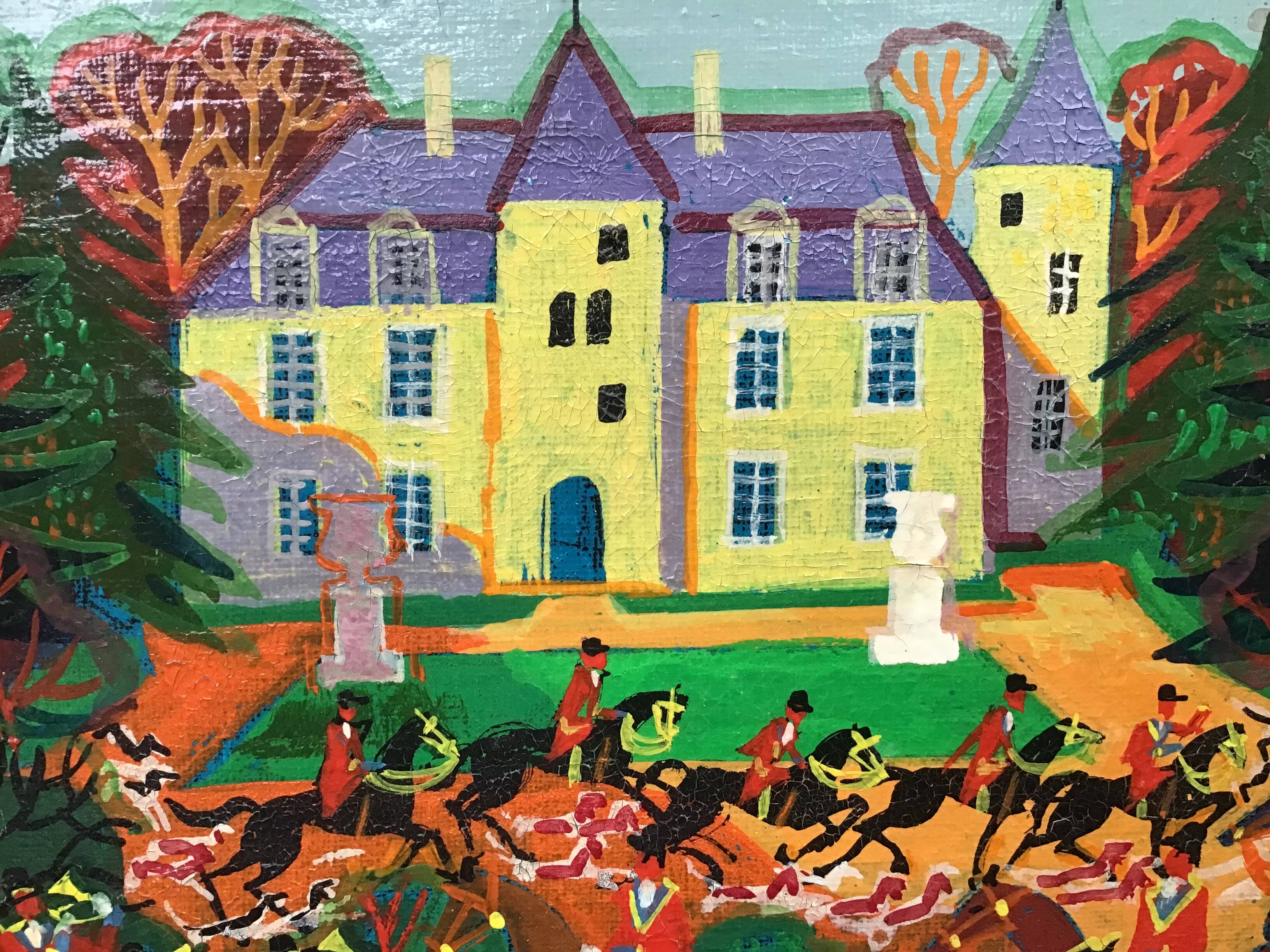 Hunting at the Castle Oil on canvas by Maurice Blanchard