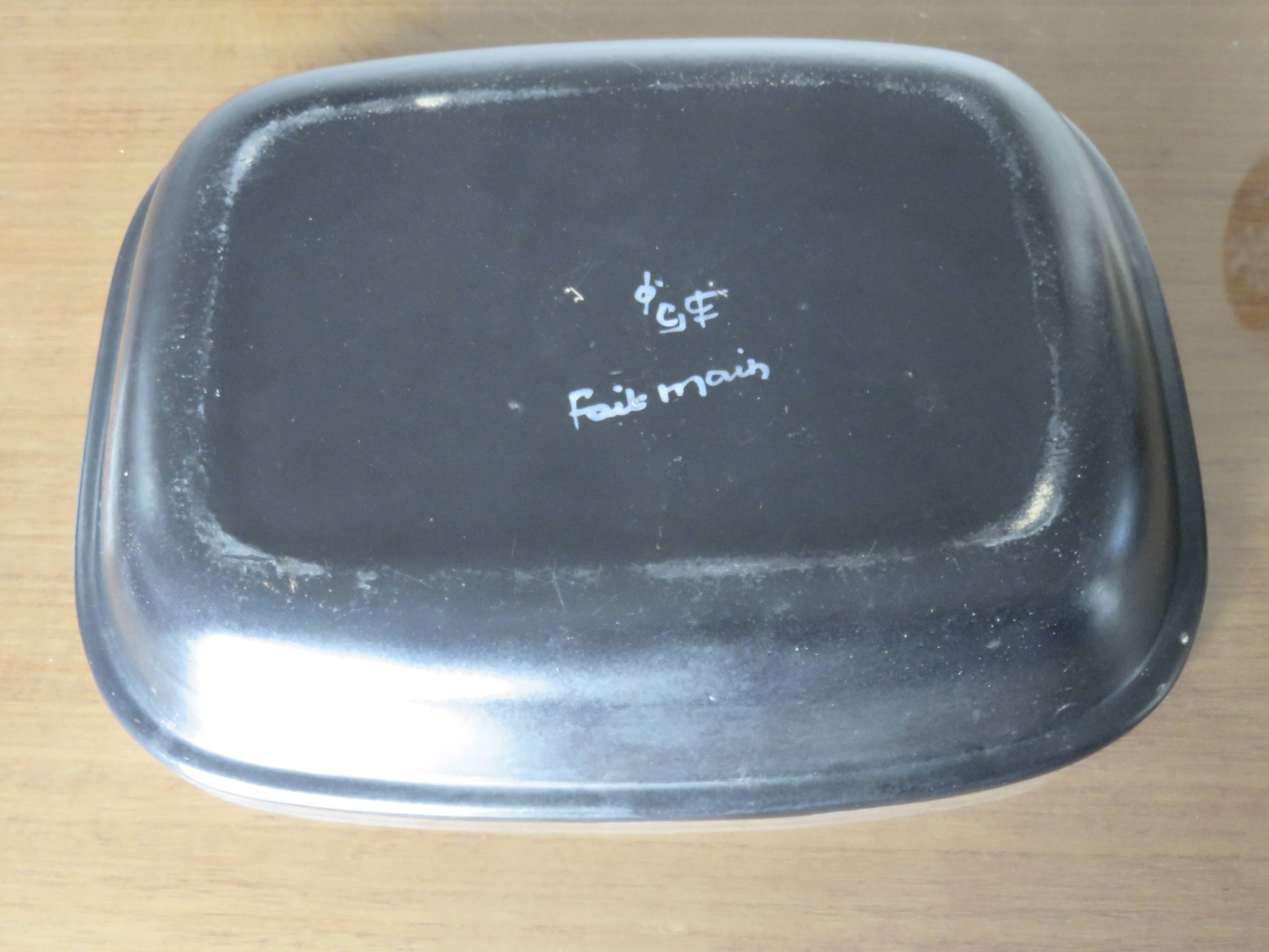 Set of 2 "Gabriel Fourmaintraux" ceramic dishes, 50s-60s