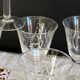 6 antique wine or water glasses engraved with vintage stylized flowers