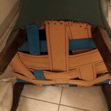 Fauteuil Skaï vintage
