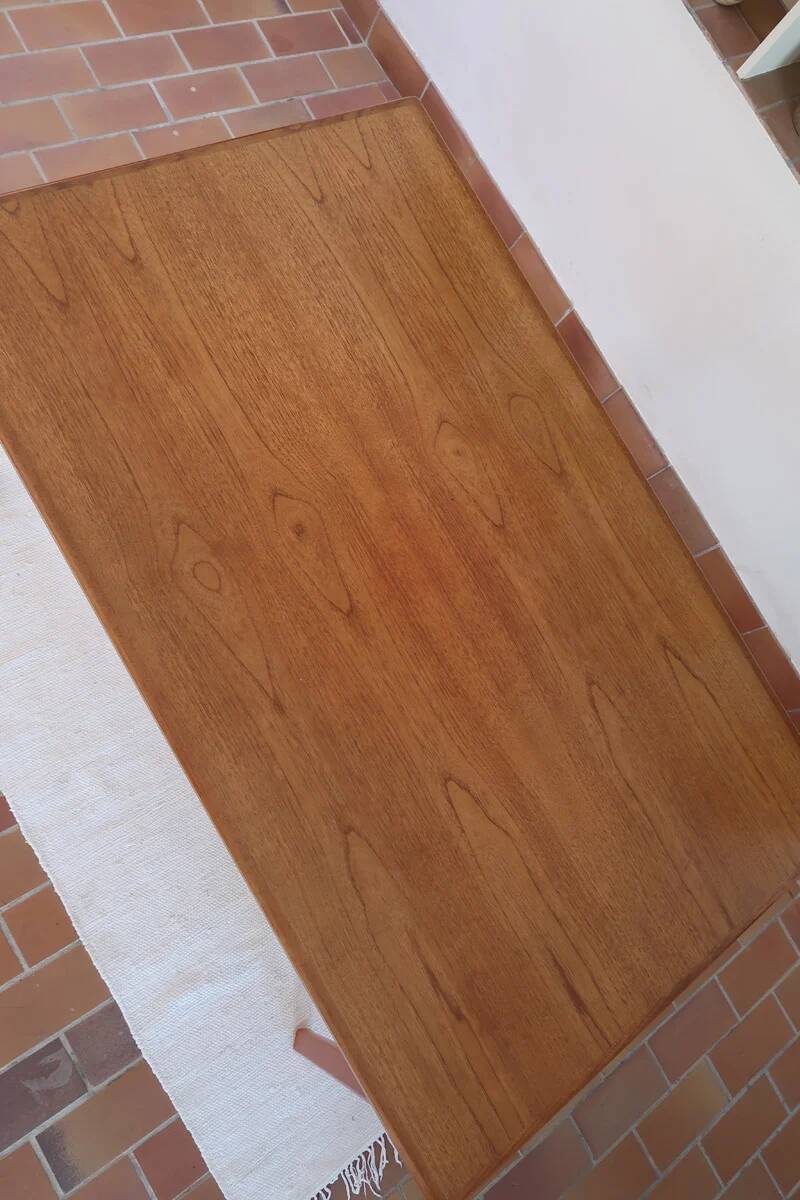 Table à manger scandinave extensible en teck années 60