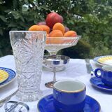 Bistro coffee cups with saucers in cobalt blue porcelain