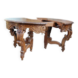 Napoleon III Louis XV style oak table with two extensions, 10 place settings, late 19th century