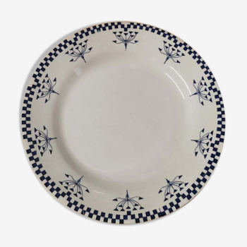 Assiette plate service Damier de Creil et Montereau