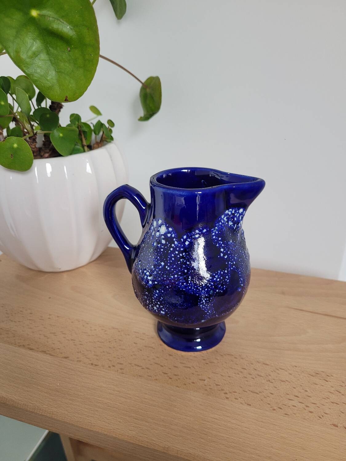 Small enameled ceramic pitcher