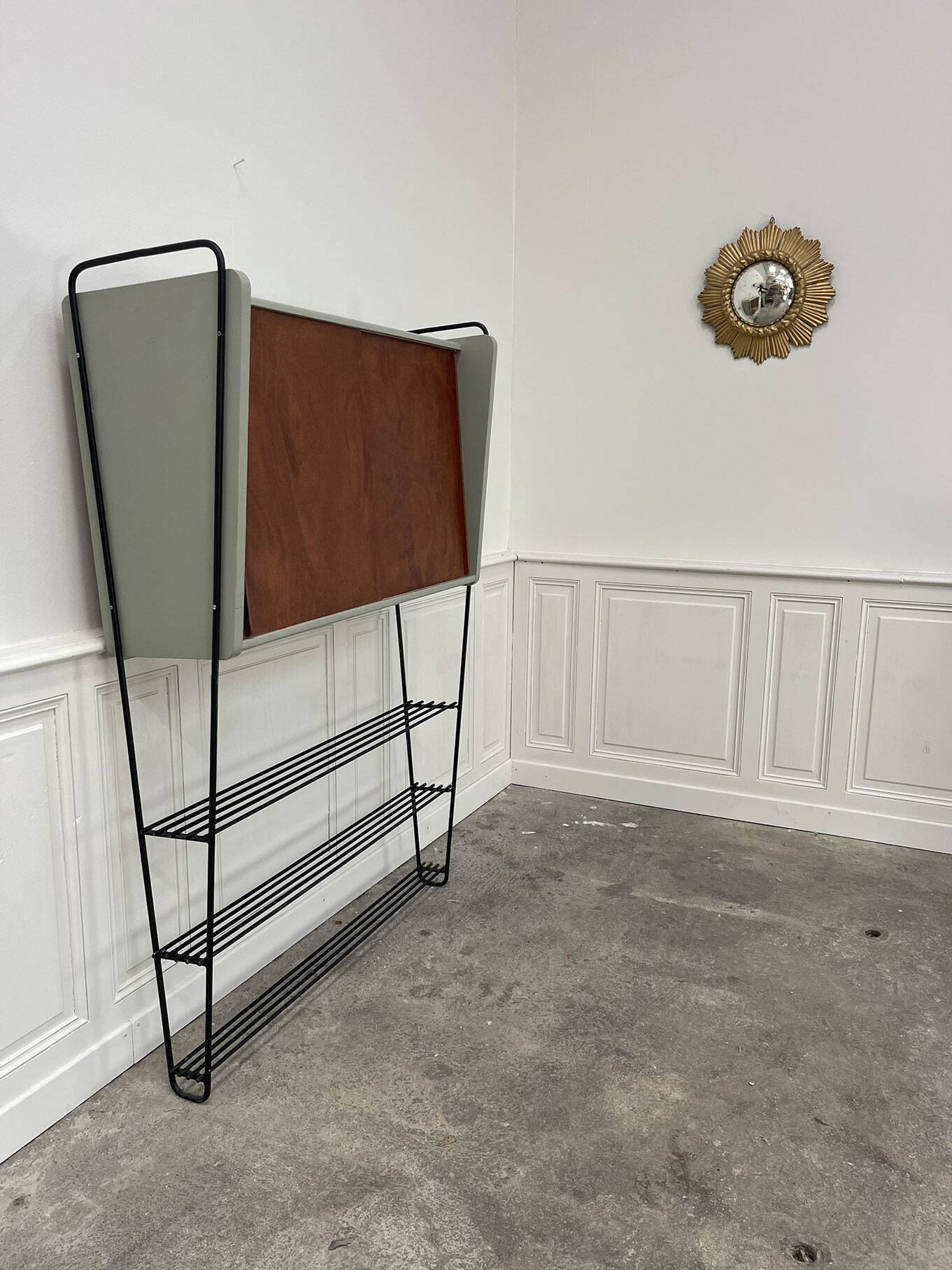 Vintage shelf in metal and wood