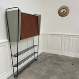 Vintage shelf in metal and wood