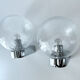 Vintage 70s wall lamps, chrome and bubble glass