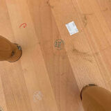 8 mid-century modern bar stools in beech and hammered iron